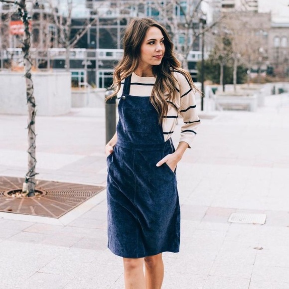 The Olivia Corduroy Dress in Indigo - Size Small - Picture 2 of 8